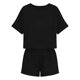 thumbnail image 5 of Conjunto Corto Casual para las Mujeres Manga Corta Bolsillo Pantalones Cortos Pantalones de Señoras Conjunto con Cuello Redondo Top, Ropa Casual de Verano, 5 of 6