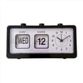 thumbnail image 2 of 2X Reloj Despertador Mecánico Novedad Flip Clock Reloj Digital de Escritorio con Calendario Reloj Decoración del Hogar Decoración Retro, Negro, 2 of 5