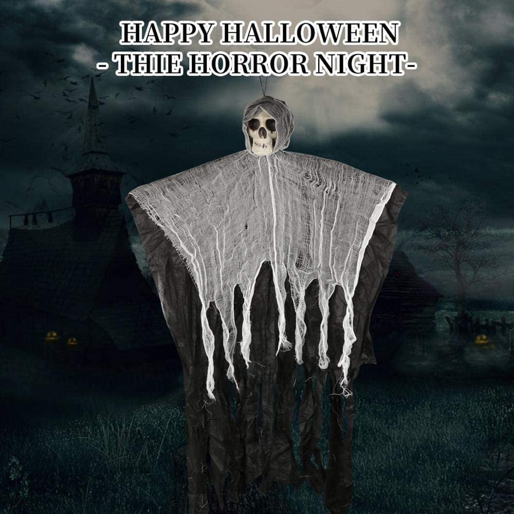 100cm Hanging Grim Reaper Halloween Skeleton Hanging Ghost Scary Horror Prop USA 