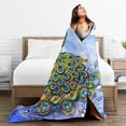thumbnail image 6 of Peacock flannel Throw Blanket Soft Lightweight Warm Cozy Plush Blanket for Couch Bed Sofa 80"X60", 6 of 6