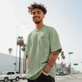 thumbnail image 4 of Dalix Alien Relaxed Heavy Cotton Short Sleeve Summer Tee Mens in Laurel L Large, 4 of 5