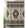 thumbnail image 2 of Fsddascl Brown Aztec Shower Curtain Set - 72" x 78" Washable Bathtub Curtain with 12 Hooks, Boho Southwest Ethnic Neutral Motifs Waterproof Fabric Stall Shower Curtains for Bathroom/Bathtub Décor, 2 of 6