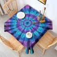 thumbnail image 2 of Blue Purple Tie Dye Pattern Square Tablecloth,Waterproof Square Table Cover,Wipeable Spillproof Washable Table Cover for Home Kitchen Party Decor 42"X42"(107x107cm), 2 of 6