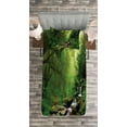 thumbnail image 3 of Ambesonne Forest Quilted Bedspread Set 2 Pcs, Spring in Nepal Footpath, Twin Size, Green Brown, 3 of 3