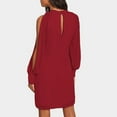thumbnail image 5 of JGGSPWM Women's Chiffon Mini Dress High Waisted A Line Skirt Long Sleeves Dresses Red L, 5 of 9