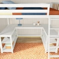 thumbnail image 6 of Scandinavian Twin Loft Bed with Wraparound Desk & Shelves, White/Blonde, 6 of 10