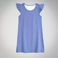 thumbnail image 2 of wmjolc Robes Unies pour Filles pour l'Été 2024 Manches Volantes Robes Décontractées Col Rond Robes d'Été à Volants Midi Robe de Plage 3-12 Ans, 2 of 3