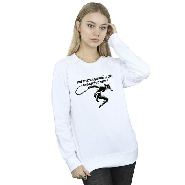 DC Comics Sweat-Shirt Femme Catwoman Ne Joue Pas aux Jeux