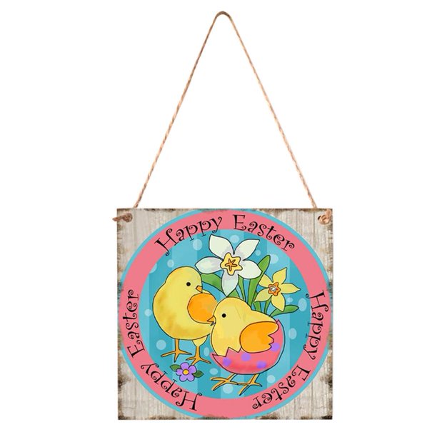 Wdftyju Feliz Pascua madera colgante placa hogar pared decorativa signo colgante (JM01146) Wdftyju 2rf7kq5xm5hu6yh6D05