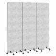thumbnail image 2 of 72x66in Soundproof Room Divider with Wheels, 3 Panel Rolling Office Divider Room Separator, Freestanding Folding Partition Privacy Screen for Home, Office, Classroom, Restaurant, Hospital -Light Grey, 2 of 8