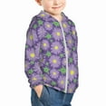 thumbnail image 2 of Kids Zip Up Hoodie for Boys Girls Toddler - Purple Daisies Flowers Lightweight Long Sleeve 18M Boys Girl Clothes, Sun Protection Windproof Jackets Hoodie Sweatshirt, 2 of 7