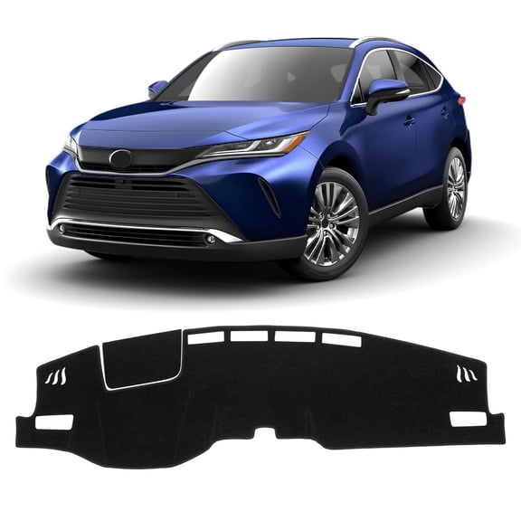 GUANGHUI Car Dash Cover for Toyota Venza 2021 2022 2023 2024 (LE, XLE, Limited) Left Hand Driving Polyester Non-Slip Center Console Dash Cover Sunshade Windshield No Glare Black