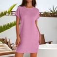 thumbnail image 4 of Tshirt Dress Women Summer Short Sleeve Crewneck Casual Beach Vacation Mini Dresses T Shirt Dresses for Women, 4 of 6