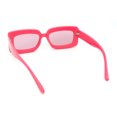 thumbnail image 4 of Trendy Hipster Thick Plastic Narrow Rectangle Minimal Fashion Sunglasses Hot Pink - Pink, 4 of 4