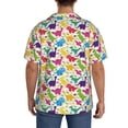 thumbnail image 7 of Goofa Colorful Dinosaurs Printed Men's Casual Short-sleeved Shirt,Lightweight Breathable Button-down,Summer Casual men's top,Versatile Fashion shirt-, 7 of 7