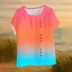 thumbnail image 3 of Camisas de Manga Corta para las Mujeres Casual Cuello Redondo Cómodo Regular de Lino Blusa Botón Superior Verano Manga Corta Tops para las Mujeres, 3 of 5