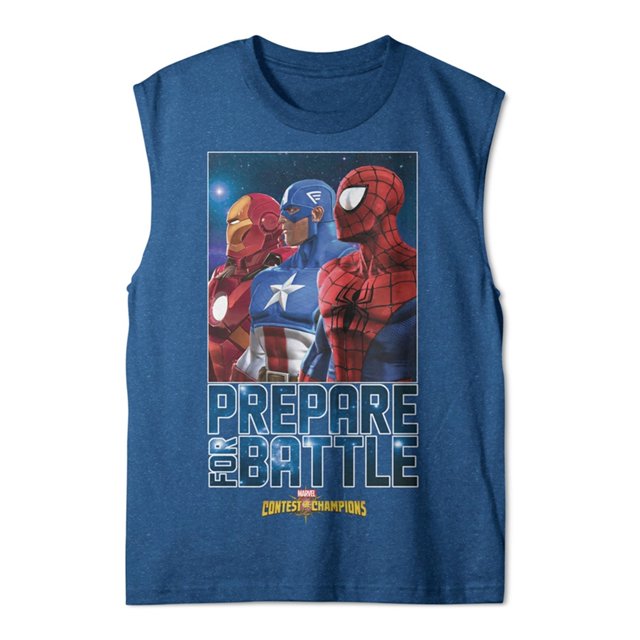 Marvel Comics Boys Prepare For Battle Camiseta sin mangas con músculos, azul, XL (18) Marvel Comics Tanque muscular