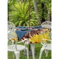 thumbnail image 3 of Outdoor Tablecloth with Umbrella Hole for Patio/Picnic/Party/Camping, Sunflower Tiger Waterproof Table Cloth Round Cover Washable, Yellow Floral Summer Botanical Farmhouse (Dia 54"), 3 of 8