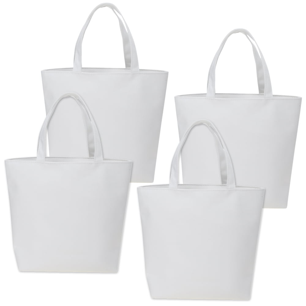 Aspire 4-Pack White Canvas Tote Bags Blank Canvas Bags for Craft Project - 0