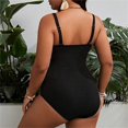 thumbnail image 5 of Women's Plus Size One Piece Swimsuit Ruched Adjustable Straps Low Back Bathing Suit Beach Vacation Swimwear (XL, Black), 5 of 6