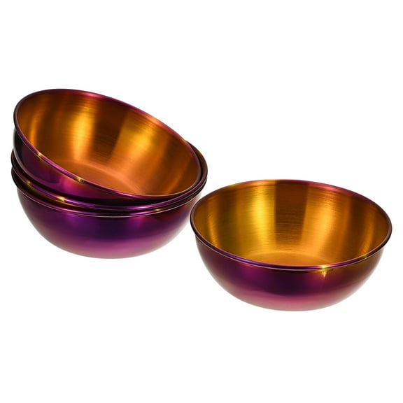4 Pack Stainless Steel Seasoning Bowl Kitchen Snack Plate  Dish Bowl r Kitchen Tools Purple
