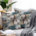 thumbnail image 2 of Boanket Outdoor Pillow Covers 26 x 26 Inches, Blue Brown Geometric Waterproof Throw Pillow Cover Set of 2, Modern Ombre Abstract Art Decorative Square Cushion Covers for Patio/Tent/Couch/Garden, 2 of 7