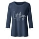 thumbnail image 3 of MKLEKYY Playeras Camiseta Estampada Para Mujer, Manga 3/4, Estilo Túnica, Cuello Redondo, Blusa, Camiseta 362 Talla XXL, 3 of 3
