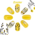 thumbnail image 3 of 24Pcs Press on Nails Short Almond Fake Nails Cute Easter Rabbit Acrylic Nails False Stick on Nails Cute Full Cover Artificial Nails for Women Decoration, 3 of 6
