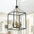 thumbnail image 4 of Parrot Uncle 12" Modern Black 4-Light Caged Chandelier, Dining Room Dimmable Chandelier, 4 of 7
