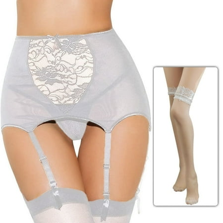 Xiaoxatg Womens Lingerie Sexy Women s Lace Embroidery See Through Panties Garter Belt With Stockings Daddy Panties