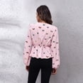 thumbnail image 2 of Lu's Chic Women's Long Sleeve Top Thin Pullovers V Neck Bishop Sleeve Babydoll Lightweight Polyester Pull Over Patterned14 Medium, 2 of 4