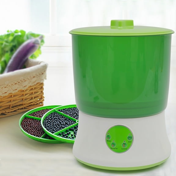 2-Layer Bean Sprout Machine, 20W Auto Electronic Bean Seed Sprout Maker for 6-8 People 110V