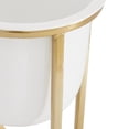 thumbnail image 5 of CosmoLiving by Cosmopolitan White Metal Dome Indoor Outdoor Planter with Gold X-Shaped Stands, Set of 2 12", 10"H, 5 of 14