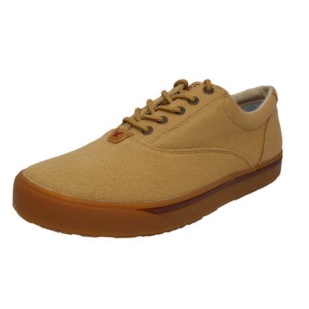 

Twisted X Men s Hooey Casual Khaki Canvas Leather Flat Shoes