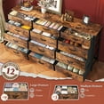 thumbnail image 5 of 55" Long Dresser for Bedroom with 9 Big Drawers & 3 Small Drawers TV Stand for 60 inch TV Entertainment Center, Rustic Brown, 5 of 11