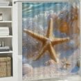thumbnail image 6 of Patifu Starfish Sea Life Beach Shower Curtain 100% Polyester with Hooks 69"x72, 6 of 7