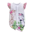 thumbnail image 2 of HWJAD Baby Girls Boys Rompers Short Sleeve Cotton Toddler Giraffe Zebra Jumpsuit Summer Baby Clothes One-Piece Outfit, 2 of 10