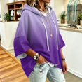 thumbnail image 6 of Hoodies for Women Gradient 3/4 Sleeve Oversized Hooded Sweatshirt Loose Fit Pullover Hoodies, 6 of 6