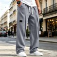 thumbnail image 2 of Lmueinov Men's Waffle Knit Wide Leg Sweatpants Elastic Waist With Drawstring Front Pleats With Deep Side Pockets For Fall And Winter Wear, S-3XL, 2 of 6