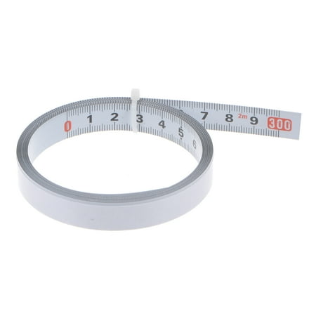 

Self Adhesive Tape Measure 300cm Metric Left to Right Reading Measuring Tape Steel Sticky Ruler White