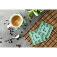 thumbnail image 3 of Letter L Initial Monogram - Blue Argoyle Foam Coaster Set of 4, 3 of 3