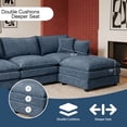 thumbnail image 6 of CKEASEAN Chenille Modular Sectional Sofa with Movable Ottoman, 102" Comfy L Shaped Cloud Sectional Couch, Deep Seat Convertible 3-Seater Couches for Living Room, Apartment, Easy Assembly, 6 of 21
