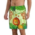 thumbnail image 2 of Kdxio African Animals in the Jungle Pattern Mens Casual Shorts - Drawstring Summer Beach Sports Shorts for Men, 2 of 9