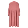 thumbnail image 6 of Xdegoge Linen Chic Wrap Dress for Women Midi A Line V Neck Long Sleeve Summer Sundress Tie Waist Flowy Flattering Lightweight Casual Office Work Wedding Guest Outfit, 6 of 9