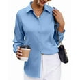 thumbnail image 2 of Vividaire Womens Shirt Wrinkle Free Long Sleeve Button Down Business Dress Blouse Stain Resistant Office Work Tops, 2 of 8