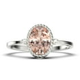 thumbnail image 1 of Beautiful Boho And hippie 1.35 Carat Oval Cut Morganite And Diamond Moissanite Engagement Ring, Wedding Ring in 925 Sterling Silver With 18k White Gold Plating Romanic Gift For Her, Promise Ring, 1 of 3