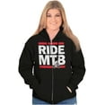 thumbnail image 3 of Ride MTB Mountain Bike Cyclist Unisex Fleece Graphic Zip Up Hoodie Brisco Brands 3X, 3 of 5