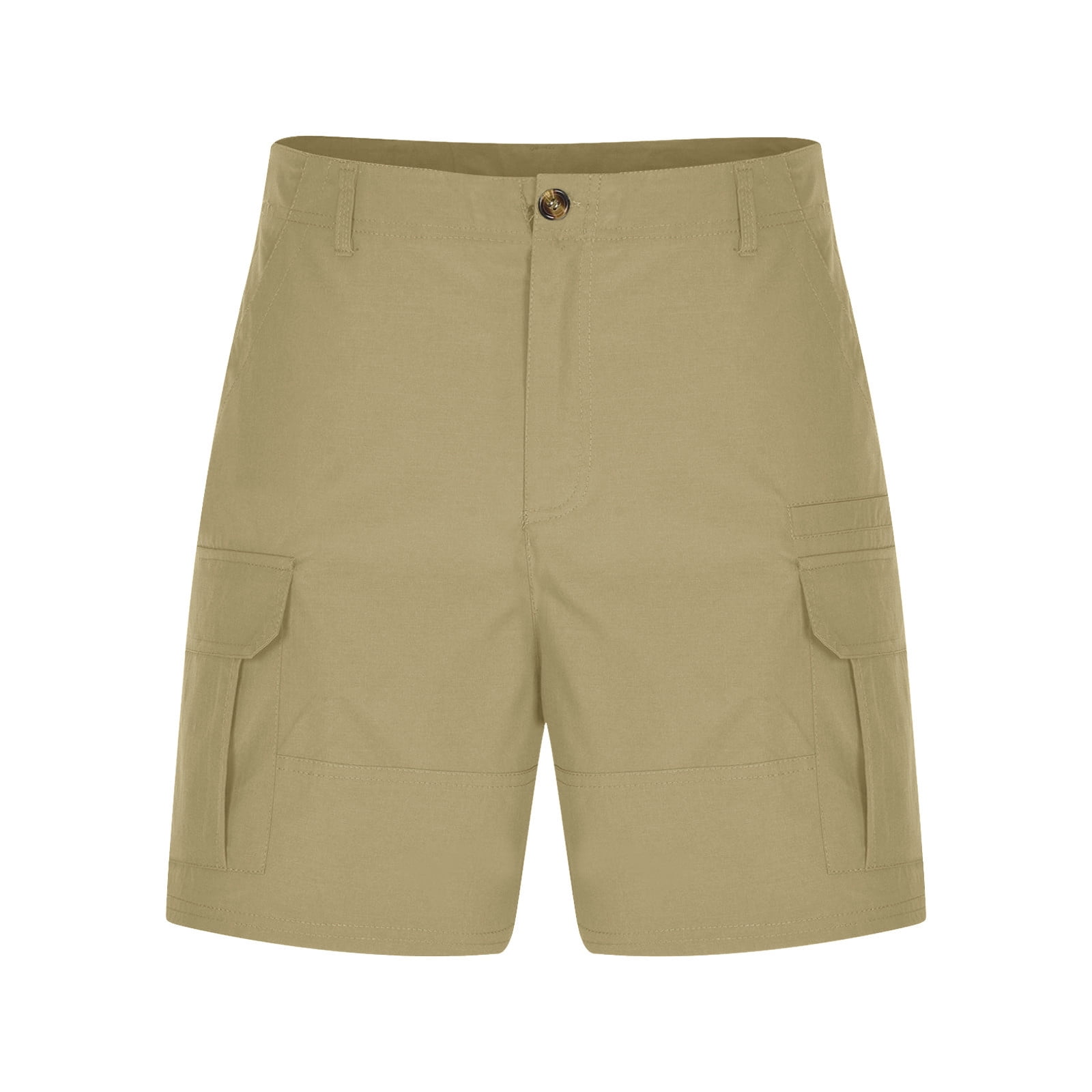 IYTR Men's Classic Cargo Stretch Short Pants Casual Solid Color Cargo Shorts Summer Outdoor Hiking Short Pants with Pockets (Beige,M)