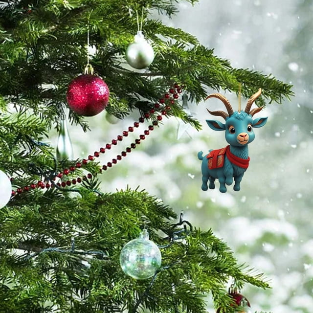 Fiudx Decoración Navideña de Oveja, Adorno Acrílico Festivo, Multicolor, para Uso En Interiores y Exteriores, Ideal para Fiestas Navideñas, Diseño Realista y Cálido, Fácil de Colgar, Regalo Ideal, 1