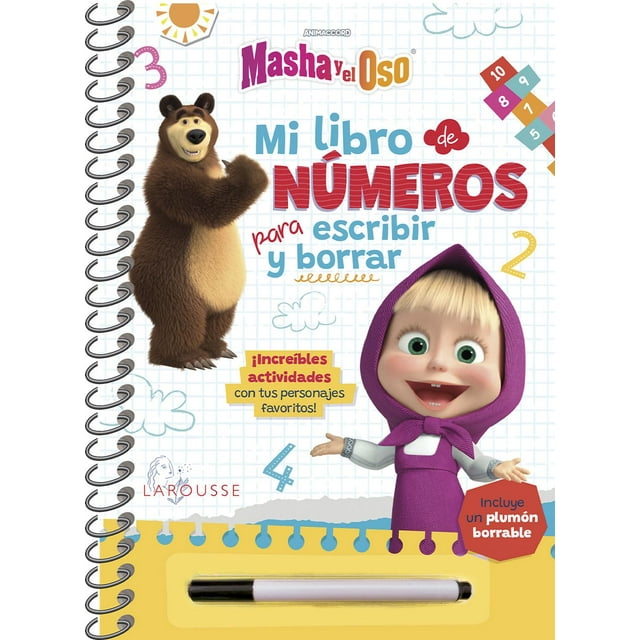Libro Masha Y El Oso. Mi Libro De Numeros Para Escribir Y Borrar Tapa Blanda, Autor Ediciones Larousse, Editorial Larousse